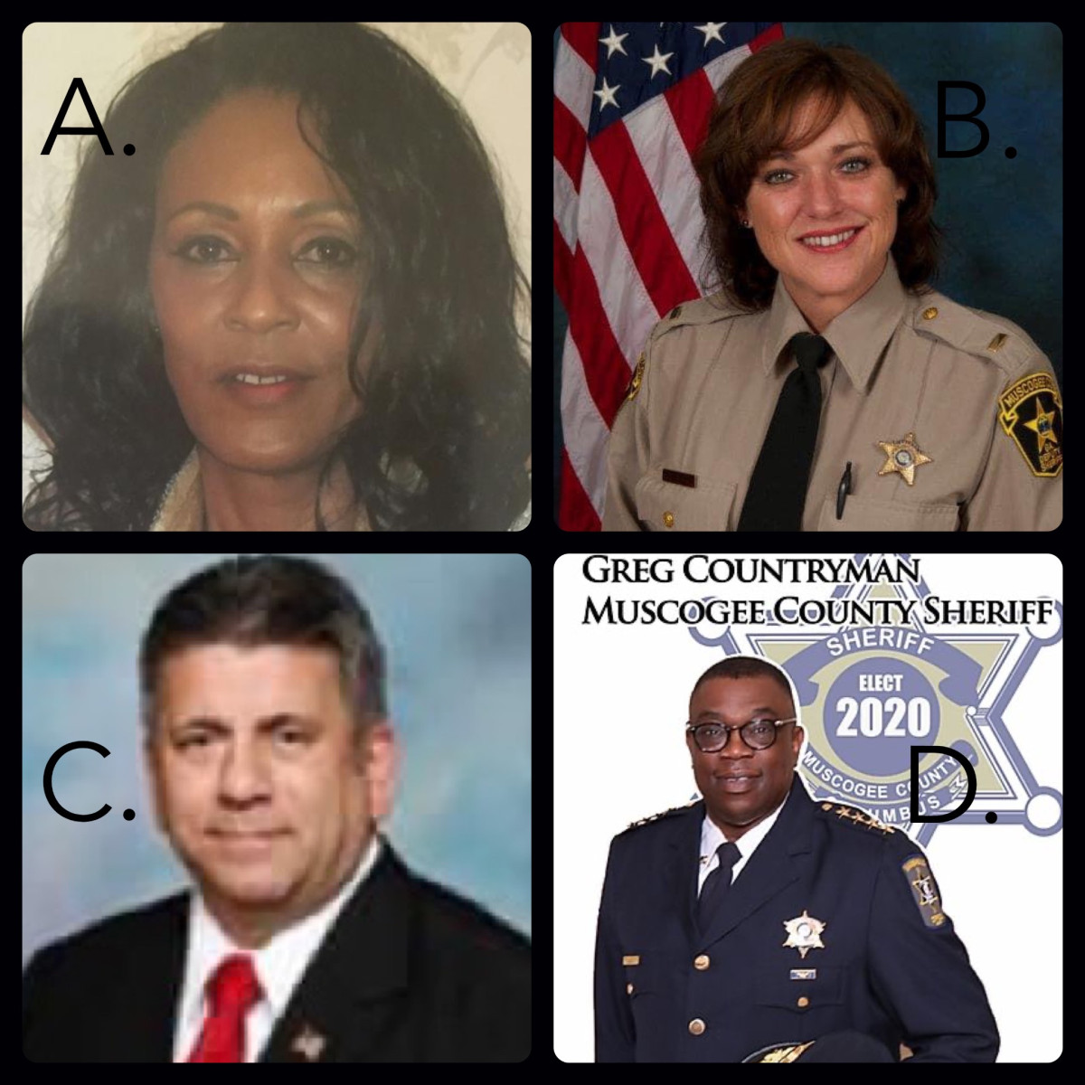 Who will be the next Sheriff of Columbus, GA?  Four candidate’s with same goal. They all want to help with the crime in Columbus.    Who do you think will be the better candidate Donna Tompkins,...